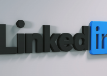 LinkedIn logo on a gray background.