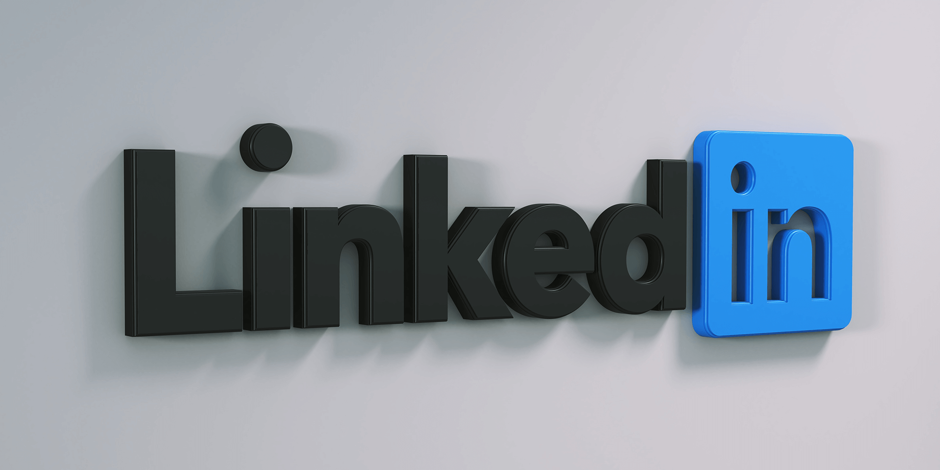 LinkedIn logo on a gray background.