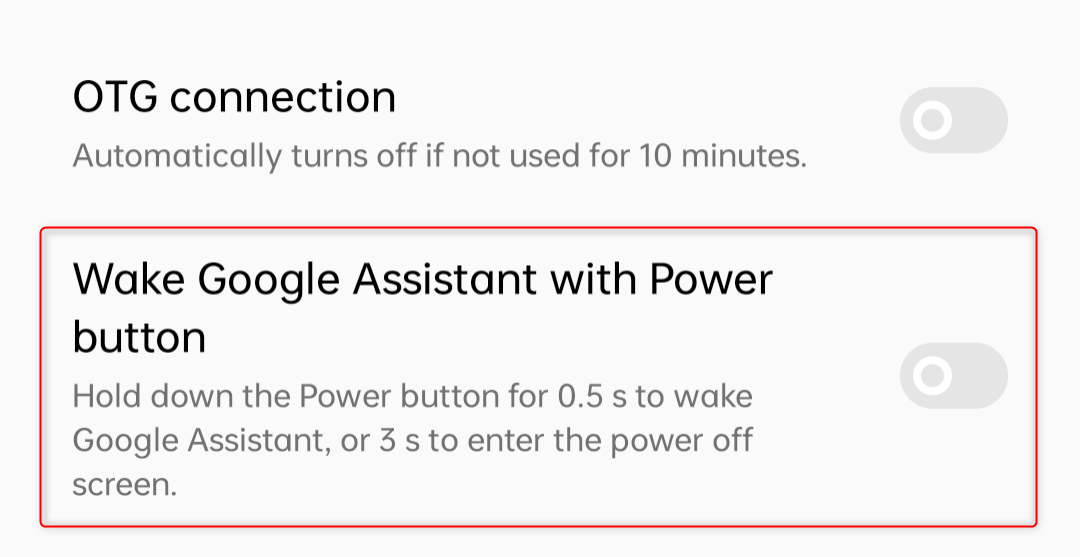 "Wake Google Assistant with Power button" option in phone settings.