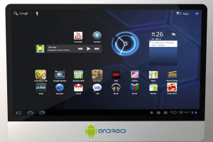 Various Android apps shown on a desktop computer.